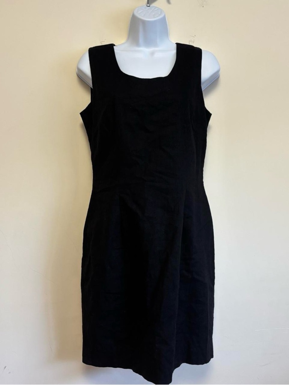 Carol Horn Workshop Black Linen Cotton Sleeveless Sheath Dress Size 10
